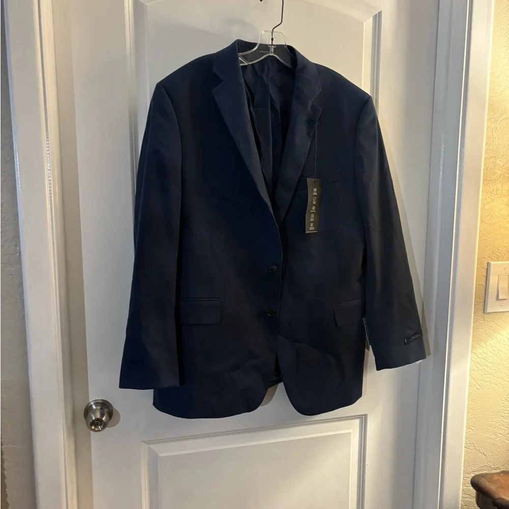 Men's Stafford CoolMax Blue Blazer Sz 46R